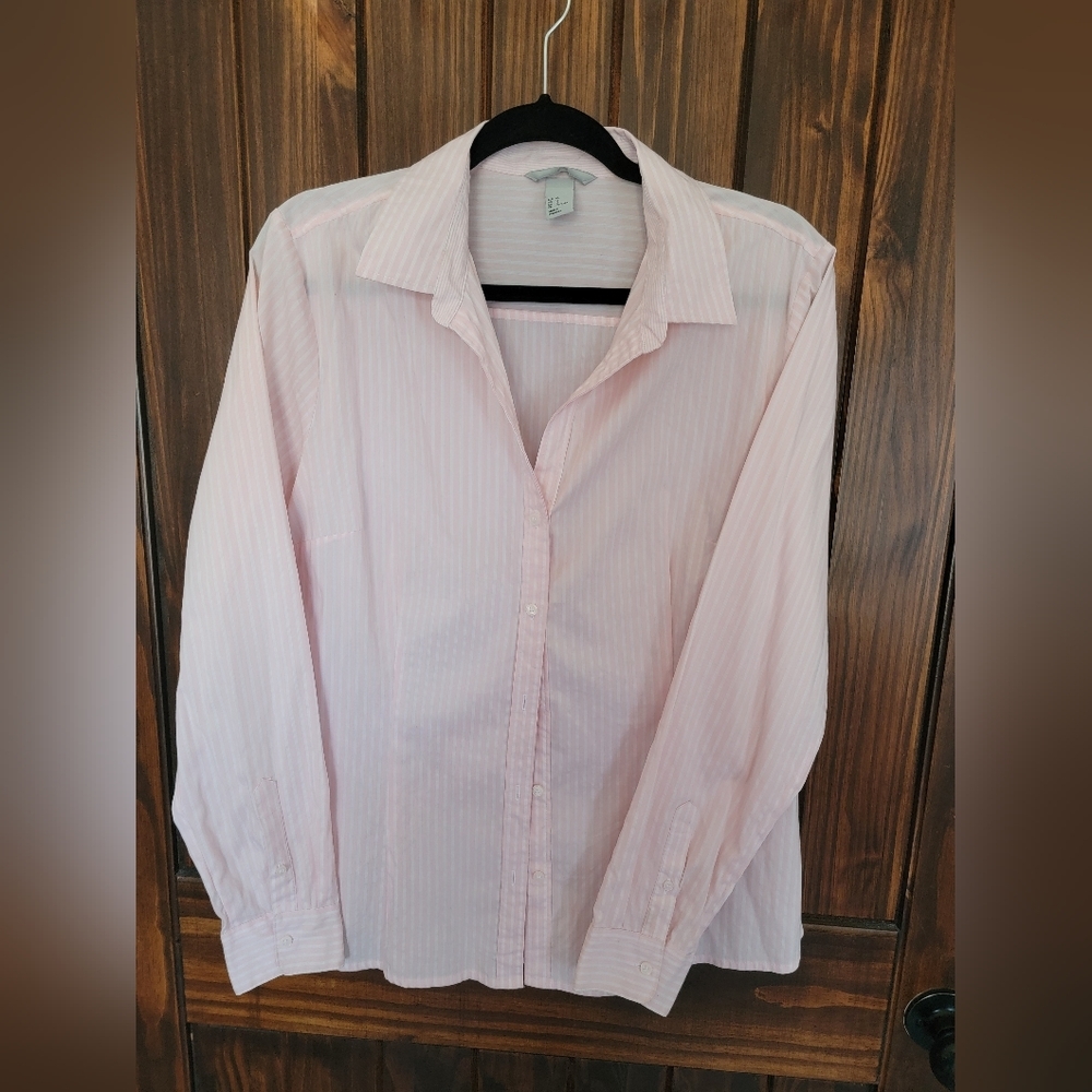 H&M brand pink striped dress shirt